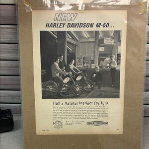 Harley-Davidson M-50 Black and White Print 1965 print ad for framing